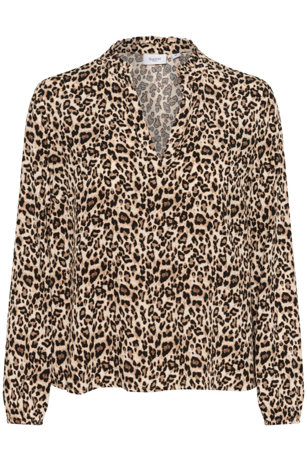 Eda blouse in leopard print