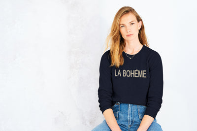 La Bohème merino wool jumper in navy