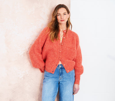 Alex cardigan in coral