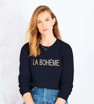 La Bohème merino wool jumper in navy