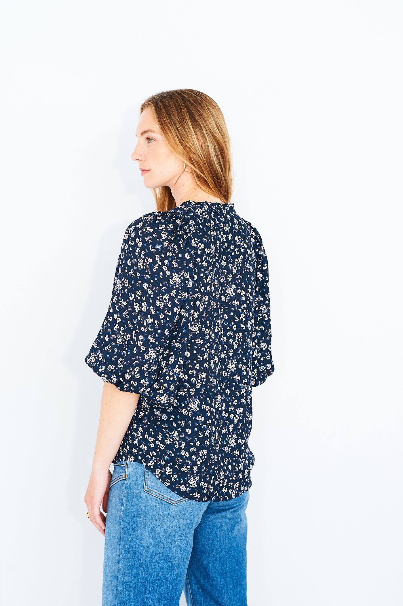 Uma blouse in midnight iris