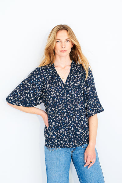 Uma blouse in midnight iris