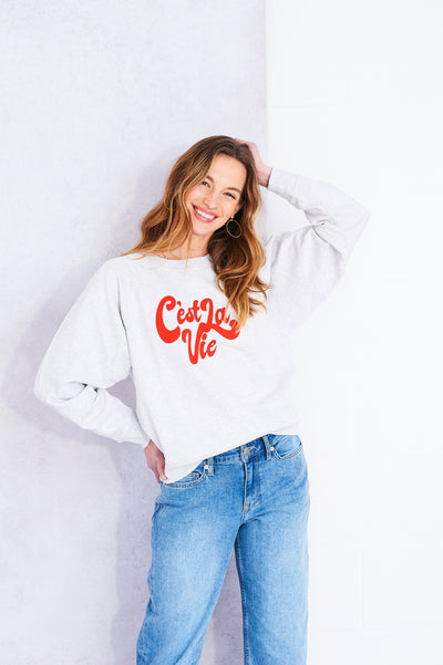 C'est La Vie organic cotton sweatshirt