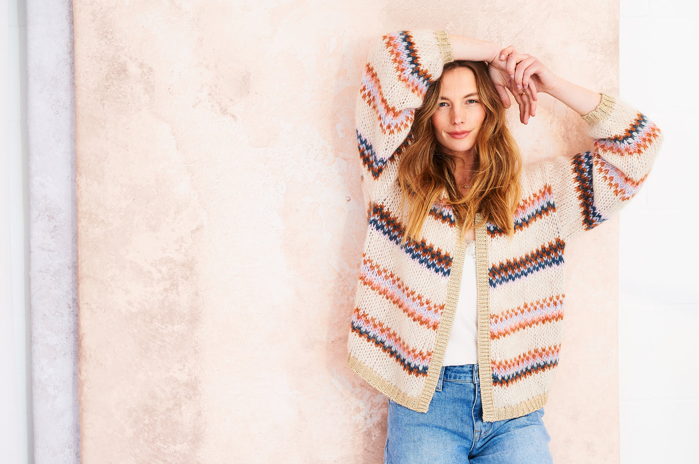 Tess cardigan in Spring stripe