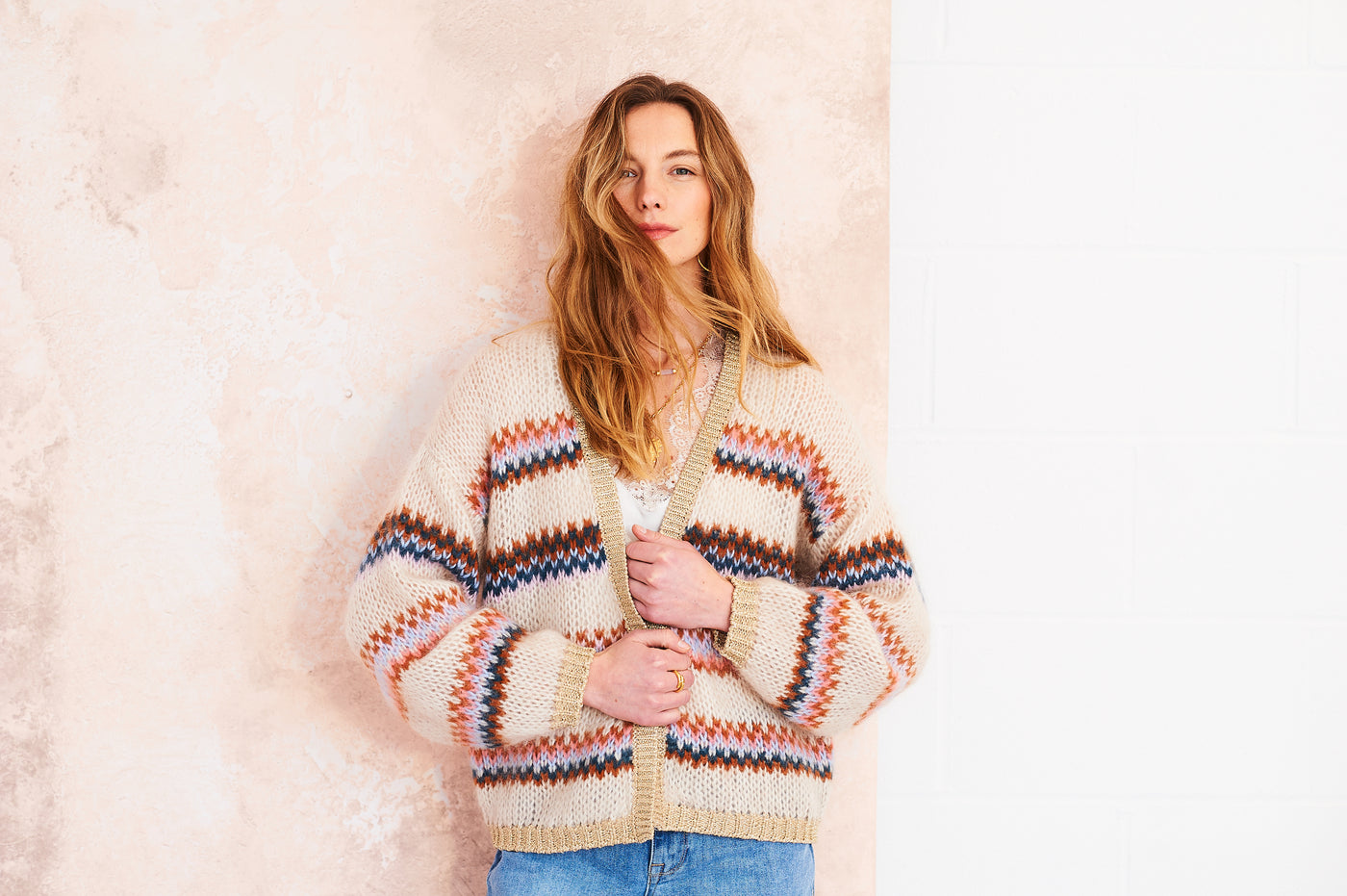 Tess cardigan in Spring stripe