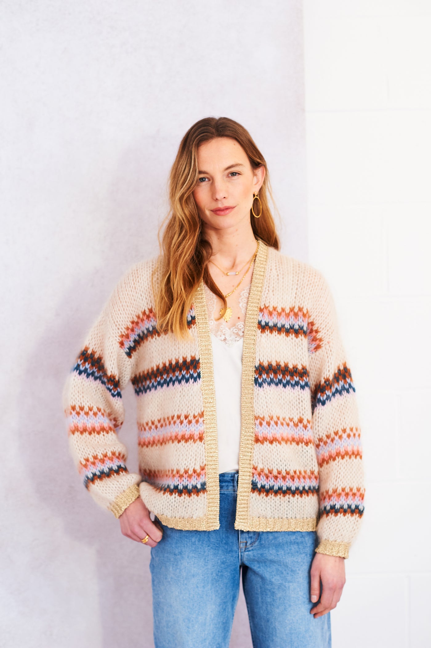 Tess cardigan in Spring stripe