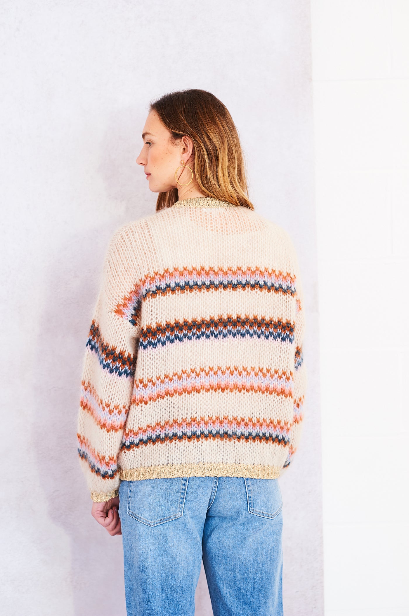 Tess cardigan in Spring stripe