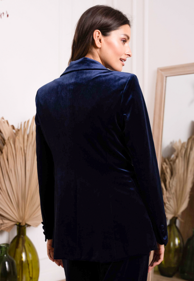 Margot velvet blazer in navy